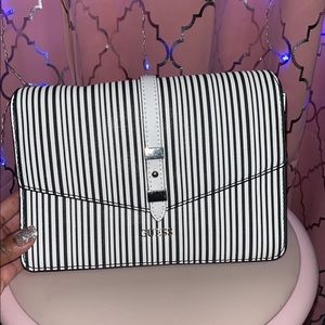 Striped black and white guess purse